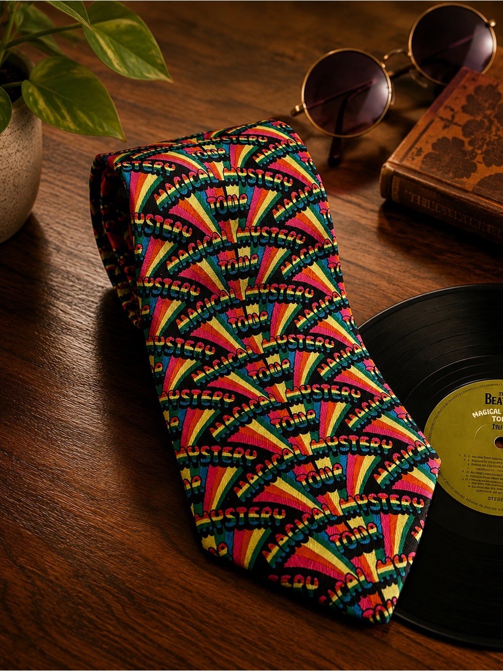 Vintage 1998 Beatles Magical Mystery Tour Ralph Marlin Silk Tie Psychedelic
